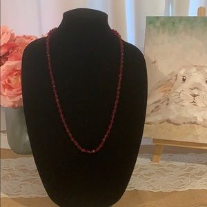 Red Glass Beaded Necklace